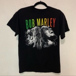 Bob Marley with lion head T-shirt by Zion Rootswear Black medium Tee size Medium